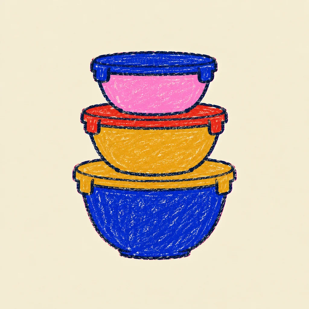 Nesting mixing bowls with lids